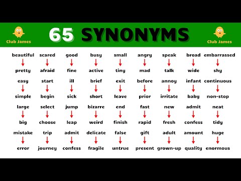 65 Synonymes en anglais
