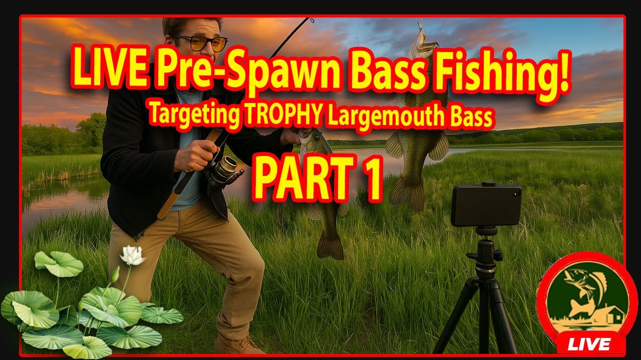 🎣 LIVE Pre-Spawn Bass Fishing! Targeting TROPHY Largemouth Bass 🐟🔥Part 1