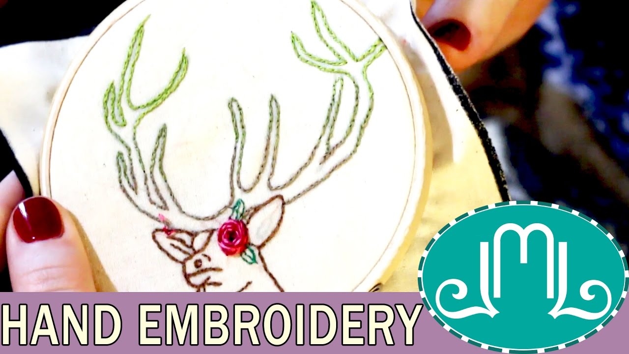 Deer and deer antlers hand embroidery free pattern last minute Deer and deer antlers hand embroidery free pattern last minute