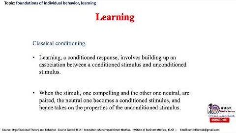 organisational behaviour : foundations of individual behaviour: learning