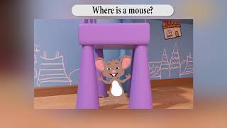 Preposition of place for kids -  On, In, Under. Where is a mouse? | Предлоги места на английском