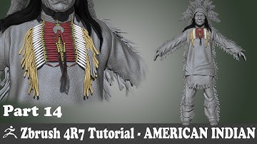 ZBRUSH 4R7 - AMERICAN INDIAN CHARACTER MODELING -BONE NECKLACE   -  PART 14