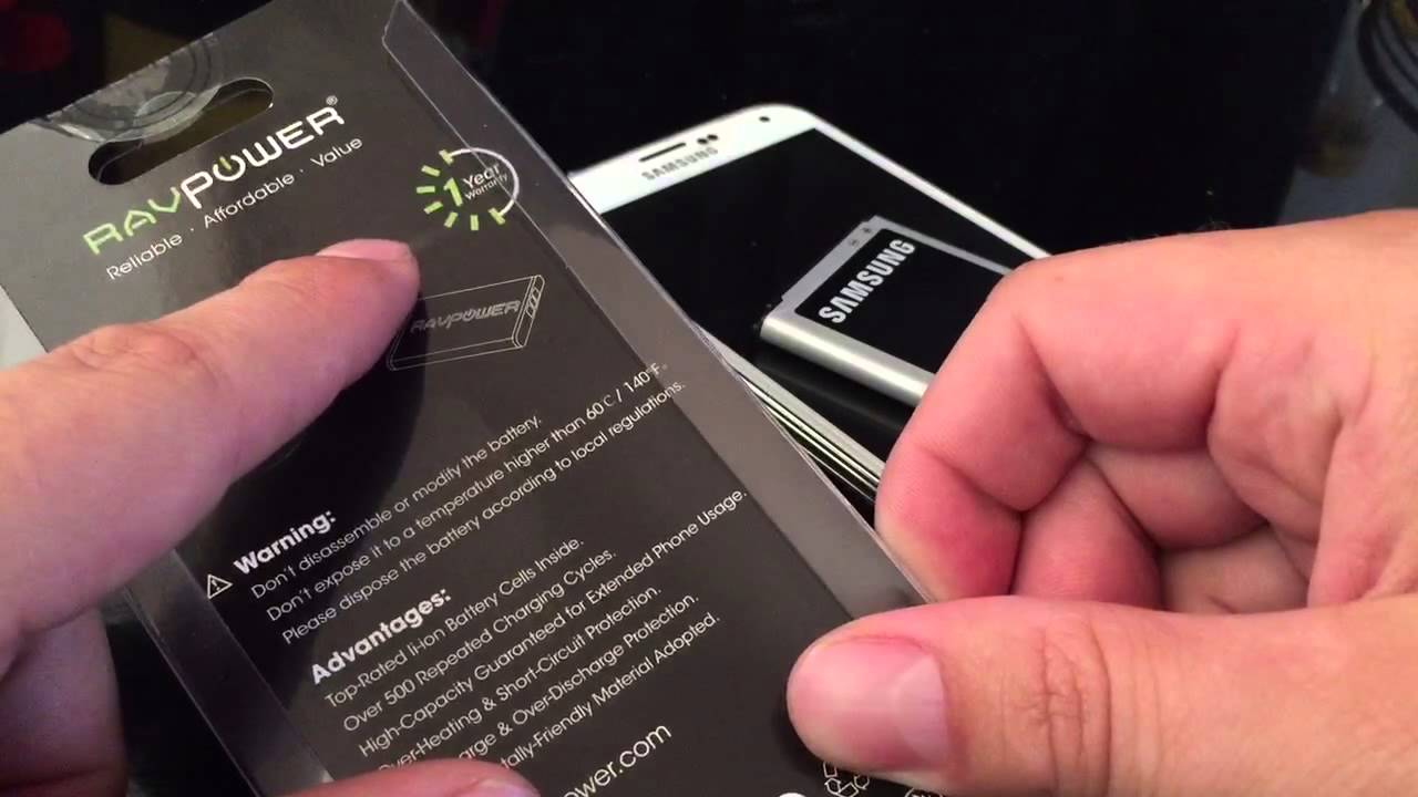 Ravpower Galaxy S5 replacement battery Unboxing