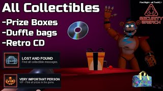 FNAF: Security Breach / All Collectibles and their LOCATIONS (Prize Boxes + Duffle Bags + Retro CDs)