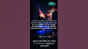 সূরাঃ ৪/ আন-নিসা | An-Nisa | سورة النساء আয়াতঃ১/২ ১৭৬ মাদানী#madinasharif #muslimkafela