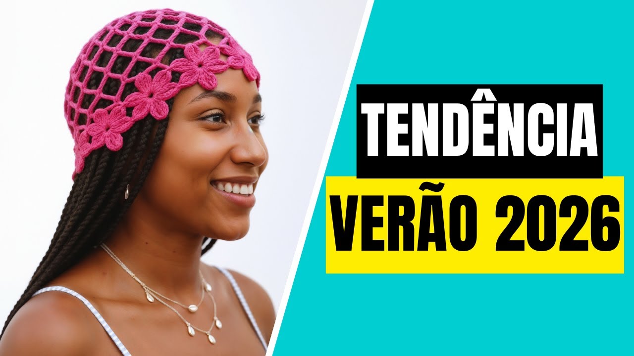 Touca de Crochê com Flores - Tendência Verão (Headpiece Passo a Passo Fácil)