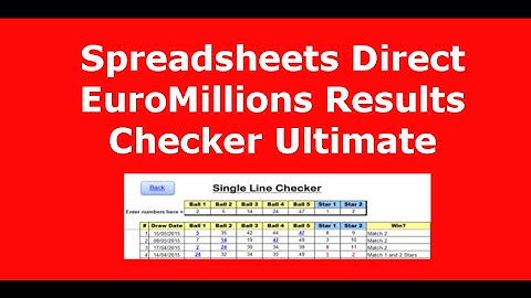 @Spreadsheetsdir Spreadsheets Direct - EuroMillions Results Checker Ultimate Excel Spreadsheet