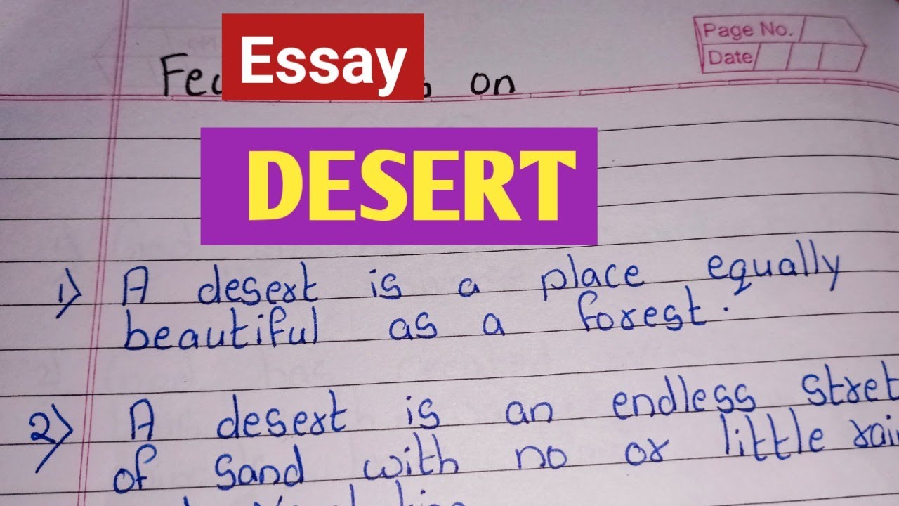 life in a desert essay for class 5