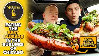 Eating Miskatonic Brewing Craft Kitchen's Lamb & Potato Sausage & Fries | *HALL OF FAME ALERT*