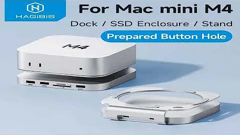 Hagibis USB C Hub with M.2 SSD Enclosure for Mac Mini M4/M4 Pro Stand Type-C Docking Stati