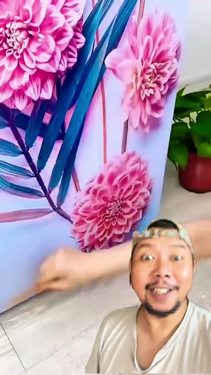 Wallpaperr bunga Cantik lemari es!!!? #homedecor #stickerbook #wallsticker #wallpaper #stickerart