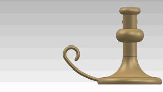 Famous SolidWorks Revolve and Sweep Features Example - Candle Stick Profile