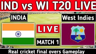 Live : Ind vs Wi T20 match 1 | India vs West Indies T20 Live | WI vs Ind Cricket Gameplay