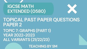 IGCSE MATH | CHAPTER 7 GRAPHS | PART 1 | TOPICAL PAST PAPER QUESTIONS PAPER 2 2023 | SOLUTIONS