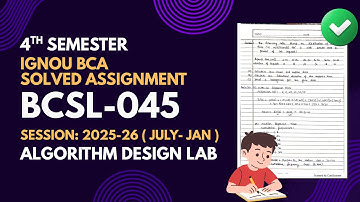 BCSL-045 | Introduction to Algorithm design Lab | 4th Semester | IGNOU BCA SOLVED ASSIGNMENT