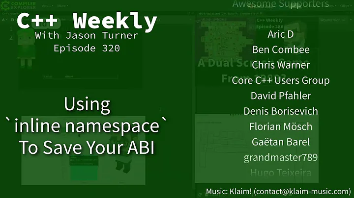 C++ Weekly - Ep 320 - Using `inline namespace` To Save Your ABI