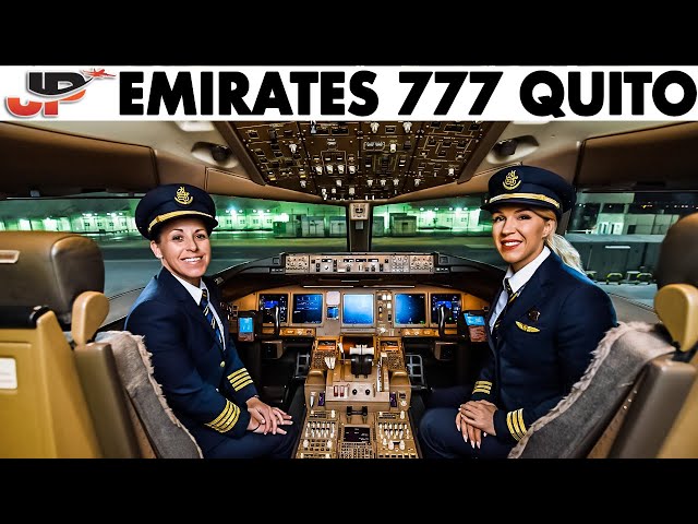 Emirates Women Pilot Boeing 777 into Quito | Cockpit Views class=