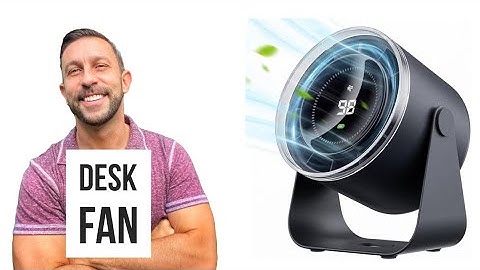 WSKEN Desk Fan with Battery Operated, Quiet Digital Display Portable Fan for Office