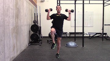 REVERSE LUNGE, CURL, PRESS: intermediate+