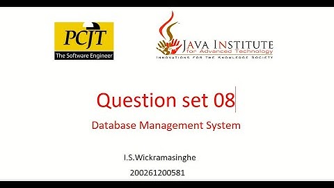 DBMS  Question Set 08