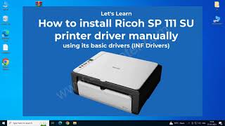 how to install ricoh sp 110 / 111 su printer driver using its basic driver on windows 11, 10, 8, 7