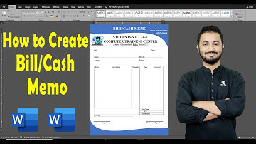 How to Make Cash Memo Ms Word