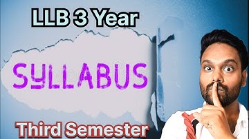 S3- Syllabus OF LLB 3 Year & 3 Semester | Chaudhary Charan Singh University Meerut