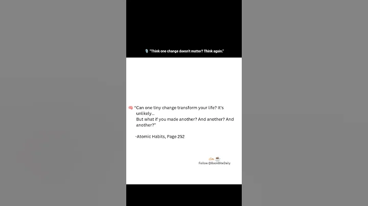 The Power of Tiny Changes | Atomic Habits Explained #atomichabits #jamesclear #shorts