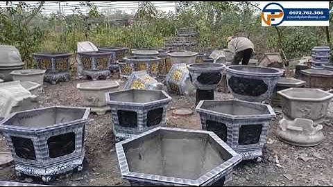 Những mẫu chậu xi măng đẹp | Chậu xi măng lục giác | Chậu xi măng vuông