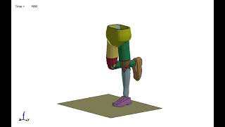 Ls-Dyna simulation of the Dummy Jumping to see the stress propagation across the foot