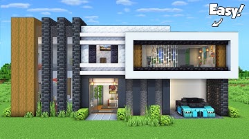 Minecraft: How to Build a Modern House Tutorial (Easy to Follow) #67 - Interior in Description!