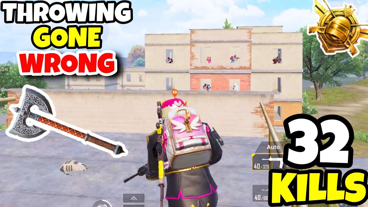 Throwing The Crowbar Goes EXTREMELY Wrong in PUBG Mobile • (32 KILLS) • PUBGM (HINDI)