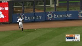 NYM@NYY: Murphy's second RBI double pulls Mets closer