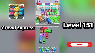 Crowd Express Level 151 Walkthrough 🚶‍♂️🧠 | Step-by-Step Guide | SolutionGuruji