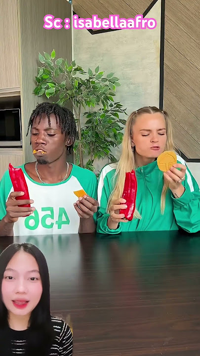 Kiss dalgona eat chili⁉️ isabellaafro #trendingshorts #dubbing #funny
