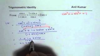 Prove Trigonometric Identity to 2 sec x