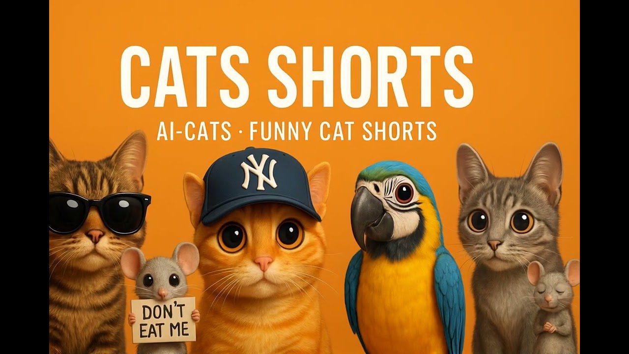 🐱 CATS SHORTS – Lustiger 3D-Katzen Kanalbanner & Kanal-Intro