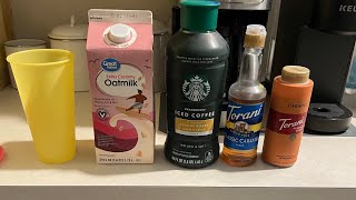 Making a caramel iced coffee thingy!!