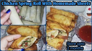 Chicken Spring Roll With Homemade Sheets- Ramzan Special Recipe by Kitchen Diary With Iqra