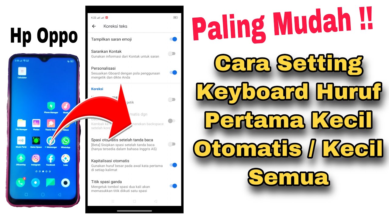 Cara Agar Keyboard Hp Huruf Kecil Semua Di Hp Oppo YouTube