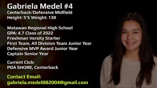 Gabriela Medal Soccer Recruiting Tape