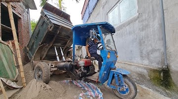 Amazing,  Diy 3-wheeler, carrying 3000 bricks is too strong | công nông chở gạch cực gay cấn đổ ben