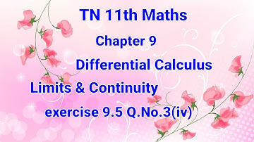TN11TH Maths Chapter9 Differential Calculus limits and Continuity exercise 9.5 Q.No.3(iv)