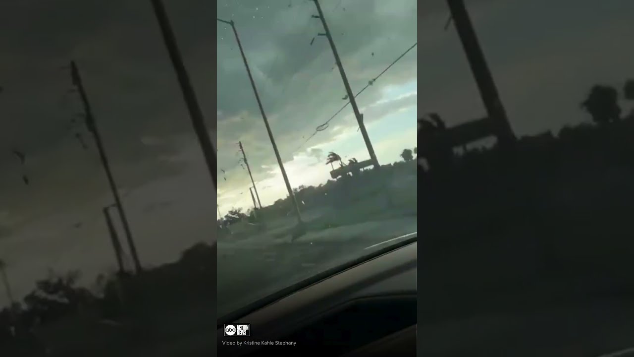 Woman drives through tornado in Florida
