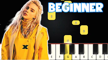 Lovely - Billie Eilish | Beginner Piano Tutorial | Easy Piano