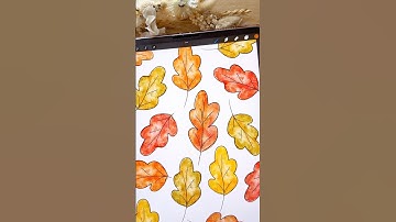 How to draw easy autumn leaf on procreate best digital watercolor brush #procreate #digitalart #art