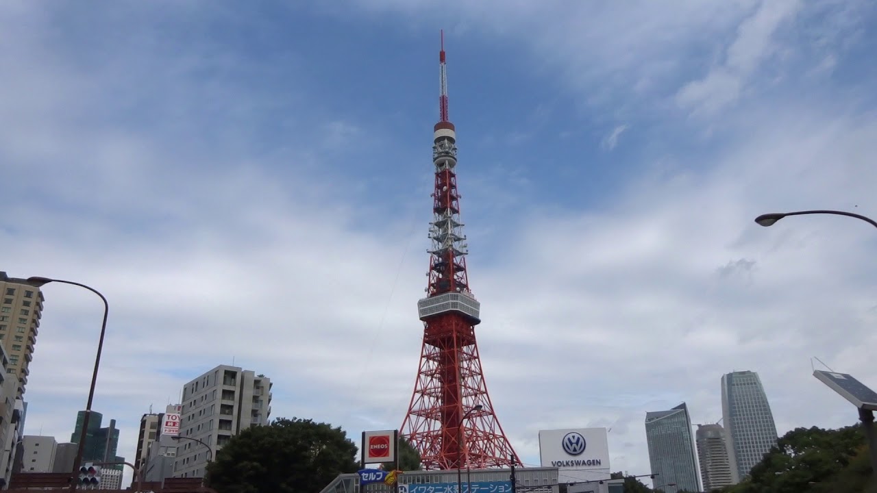 赤羽橋交差点から見た東京タワー Youtube