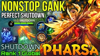 NonStop Ganking Pharsa Deadly Midlane Mage! - Top 1 Global Pharsa by SHUTDOWN - Mobile Legends
