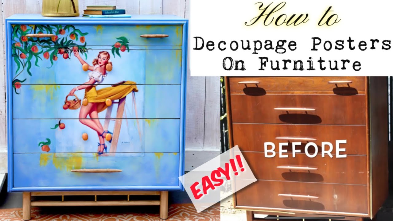 How to Mod Podge Fabric to Wood Furniture  Mod podge fabric, Mod podge  furniture, Decoupage furniture