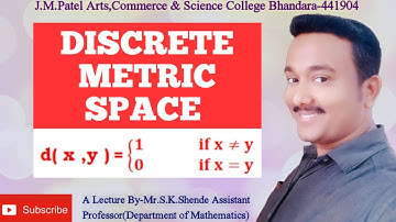 Discrete Metric Space| In Hindi